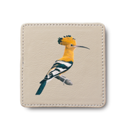 African Hoopoe Bird leather coaster by South African wildlife artist Matthew Bell