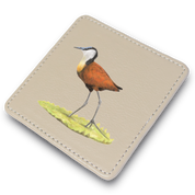 African Jacana Leather Coaster