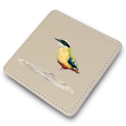 African Pitta Leather Coaster