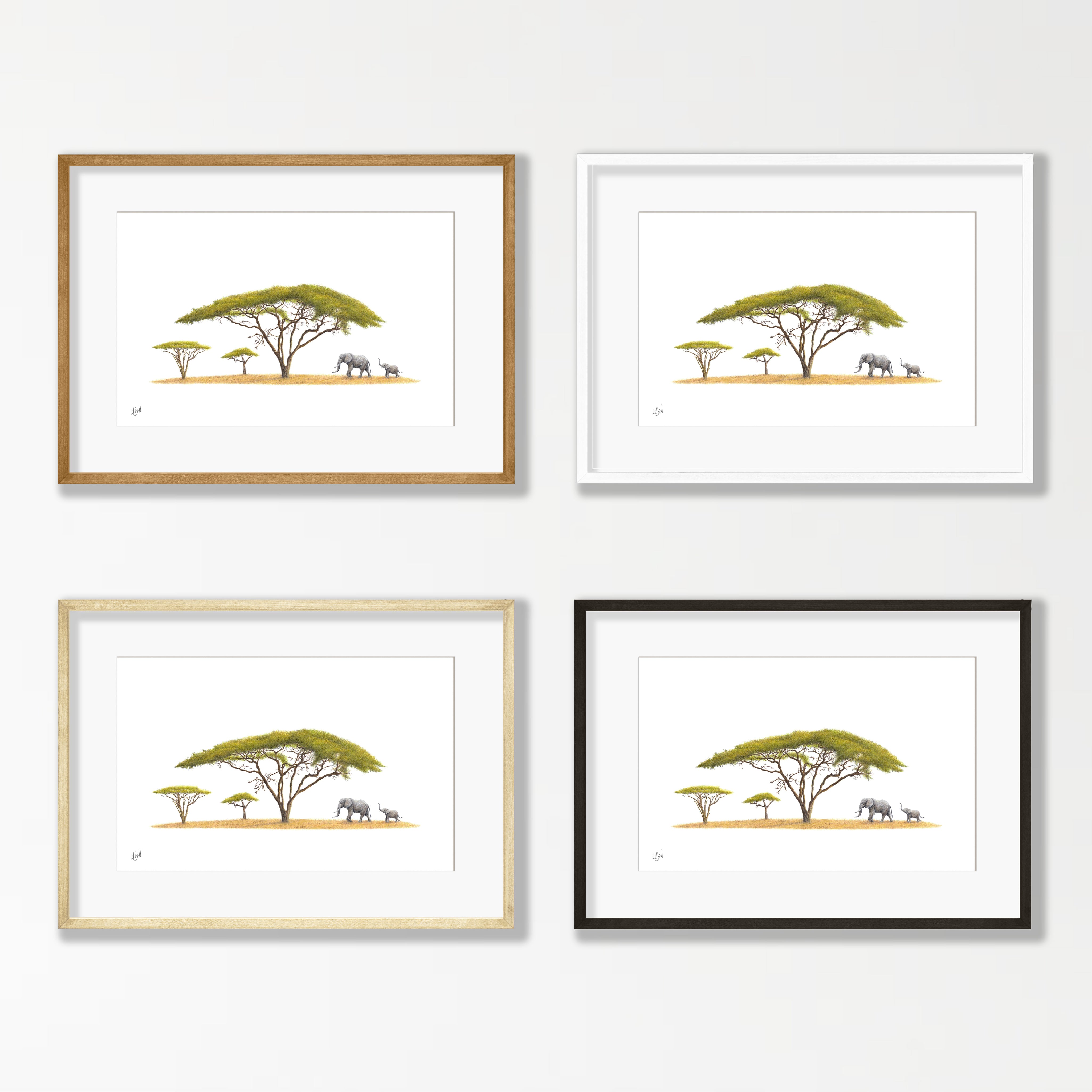 Acacia Tree and Elephants - AT3