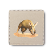 Aardvark leather coaster by South African wildlife artist Matthew Bell
