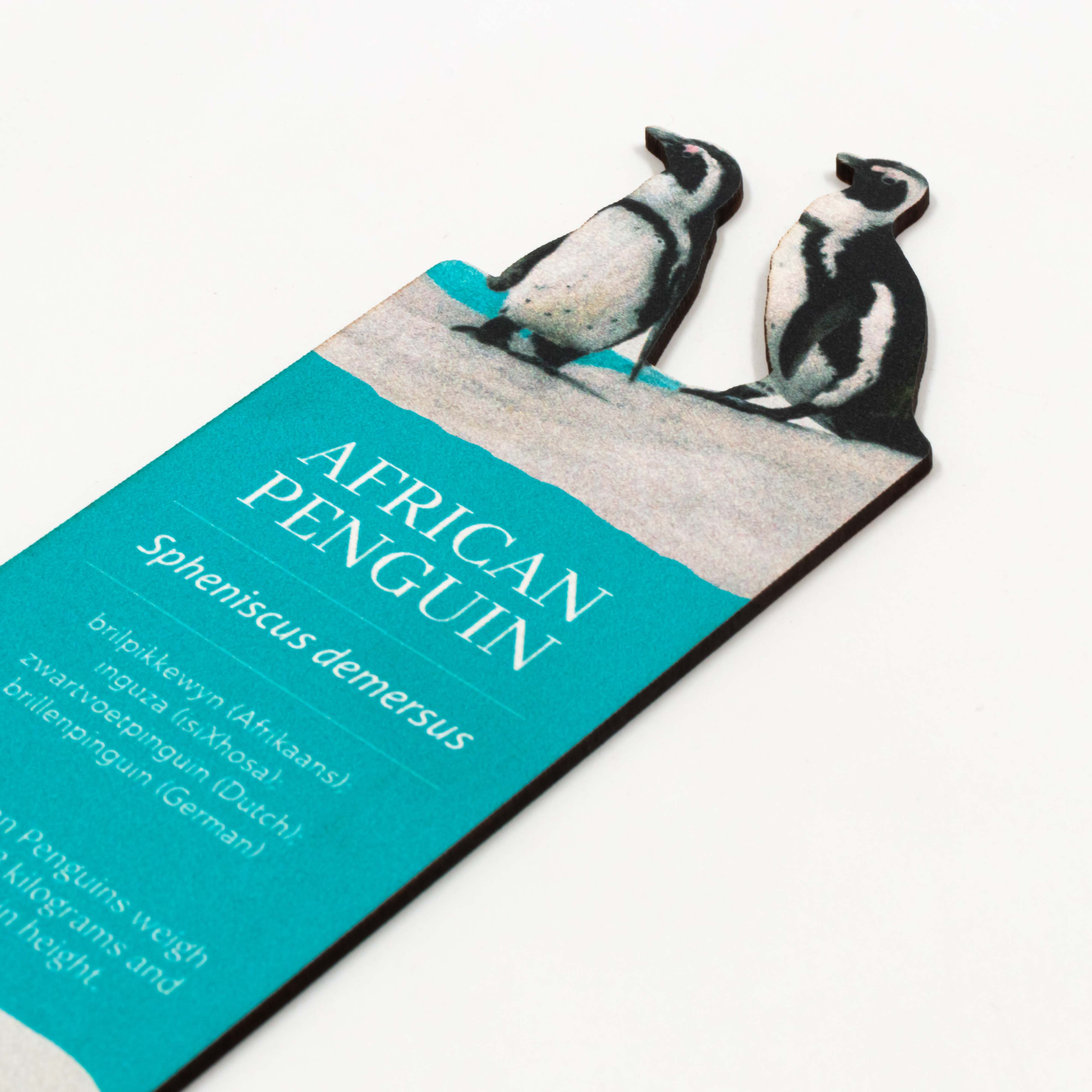 African Penguins Wooden Bookmark