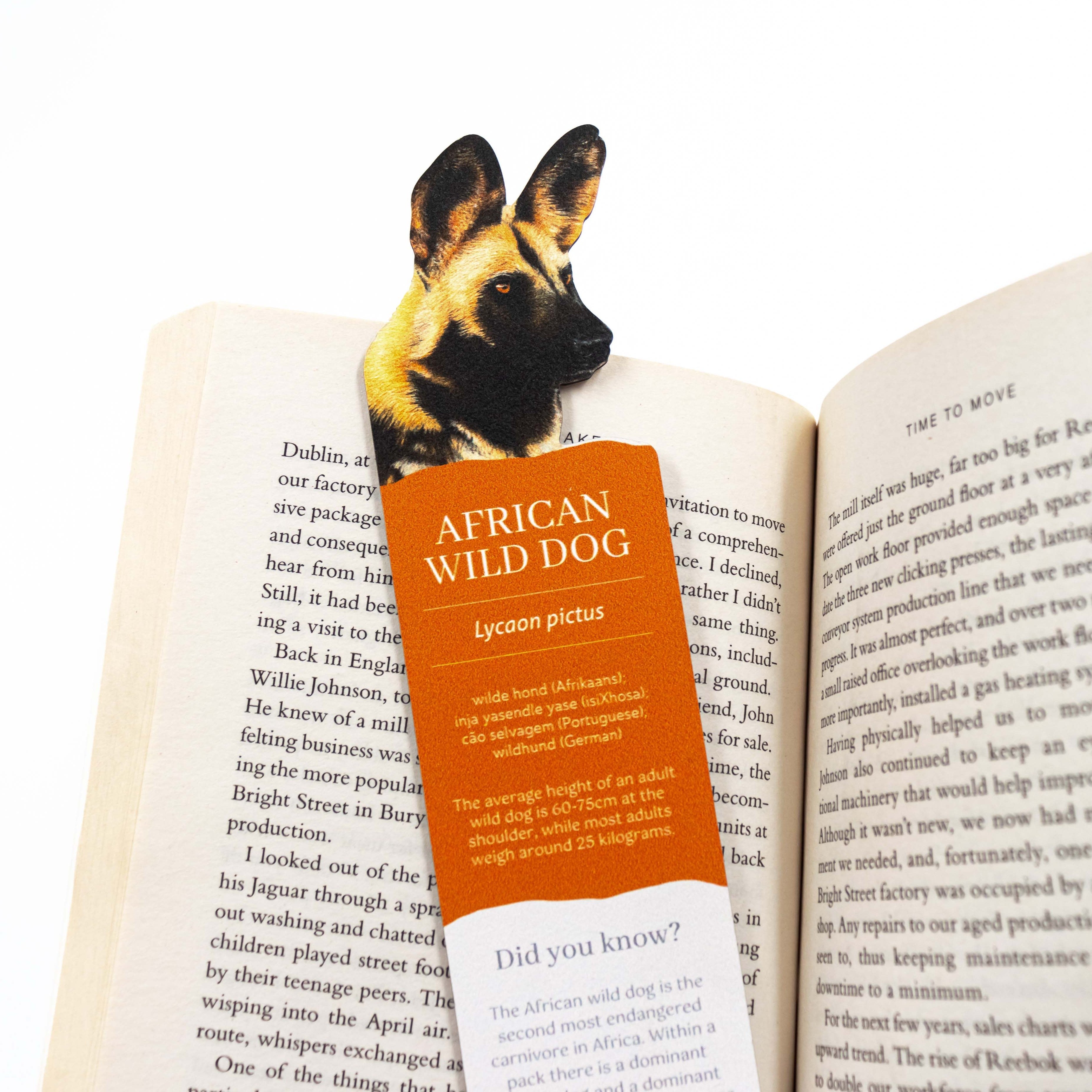 African Wild Dog Wooden Bookmark