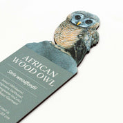 African Wood Owl Wooden Bookmark