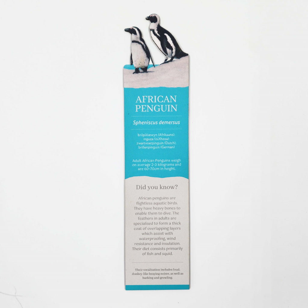 African Penguins South African Bird stationery wooden bookmark