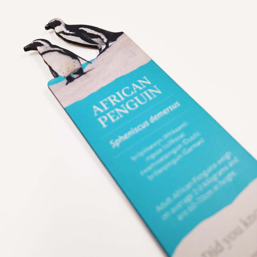 African Penguins South African Bird stationery wooden bookmark