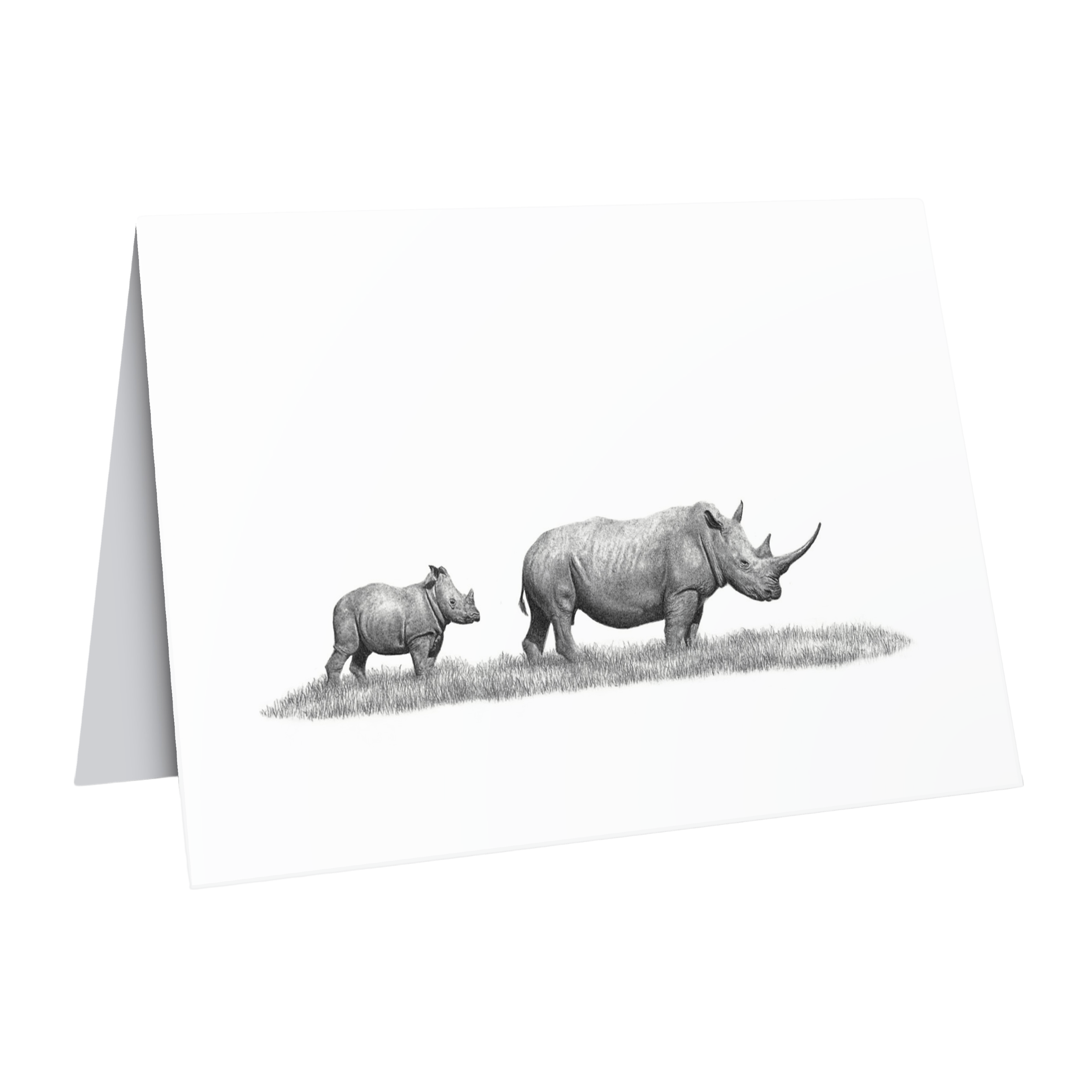 African white rhinos greeting card