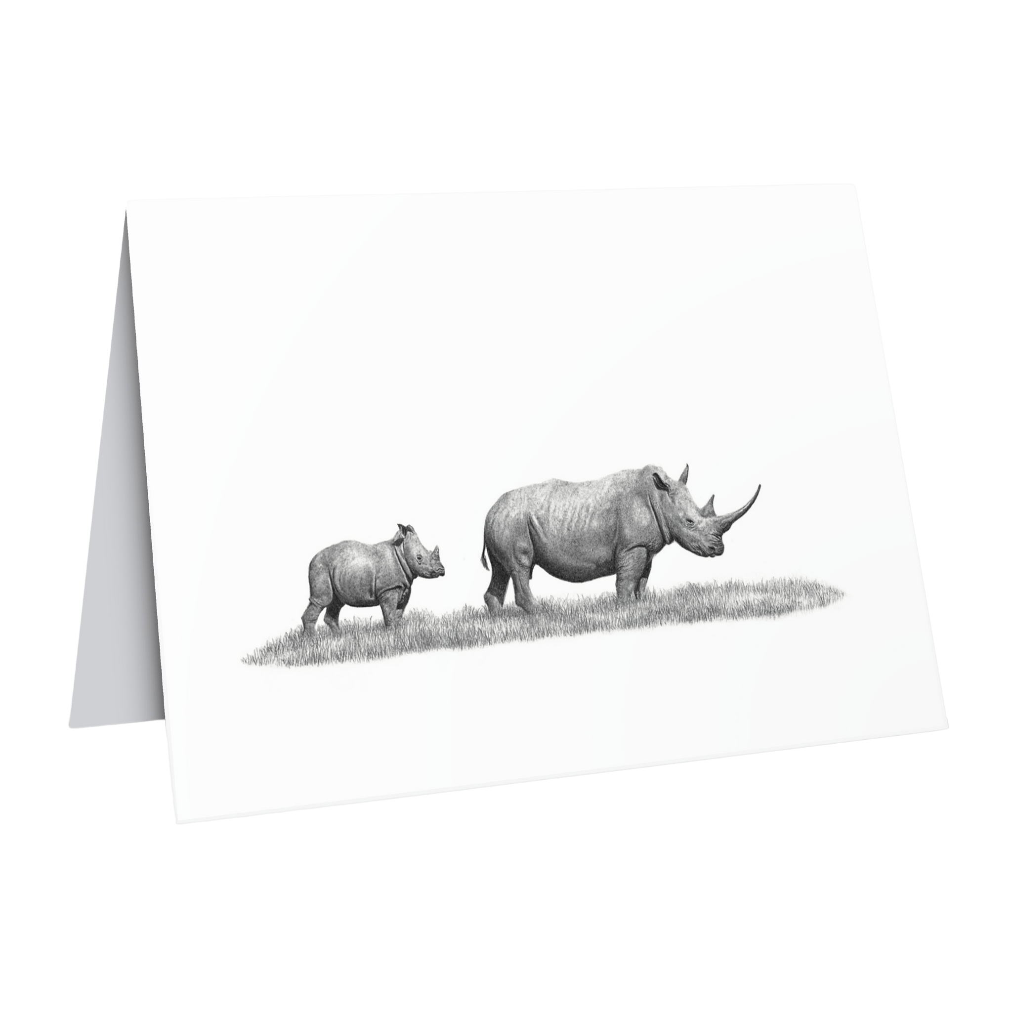 African white rhinos greeting card