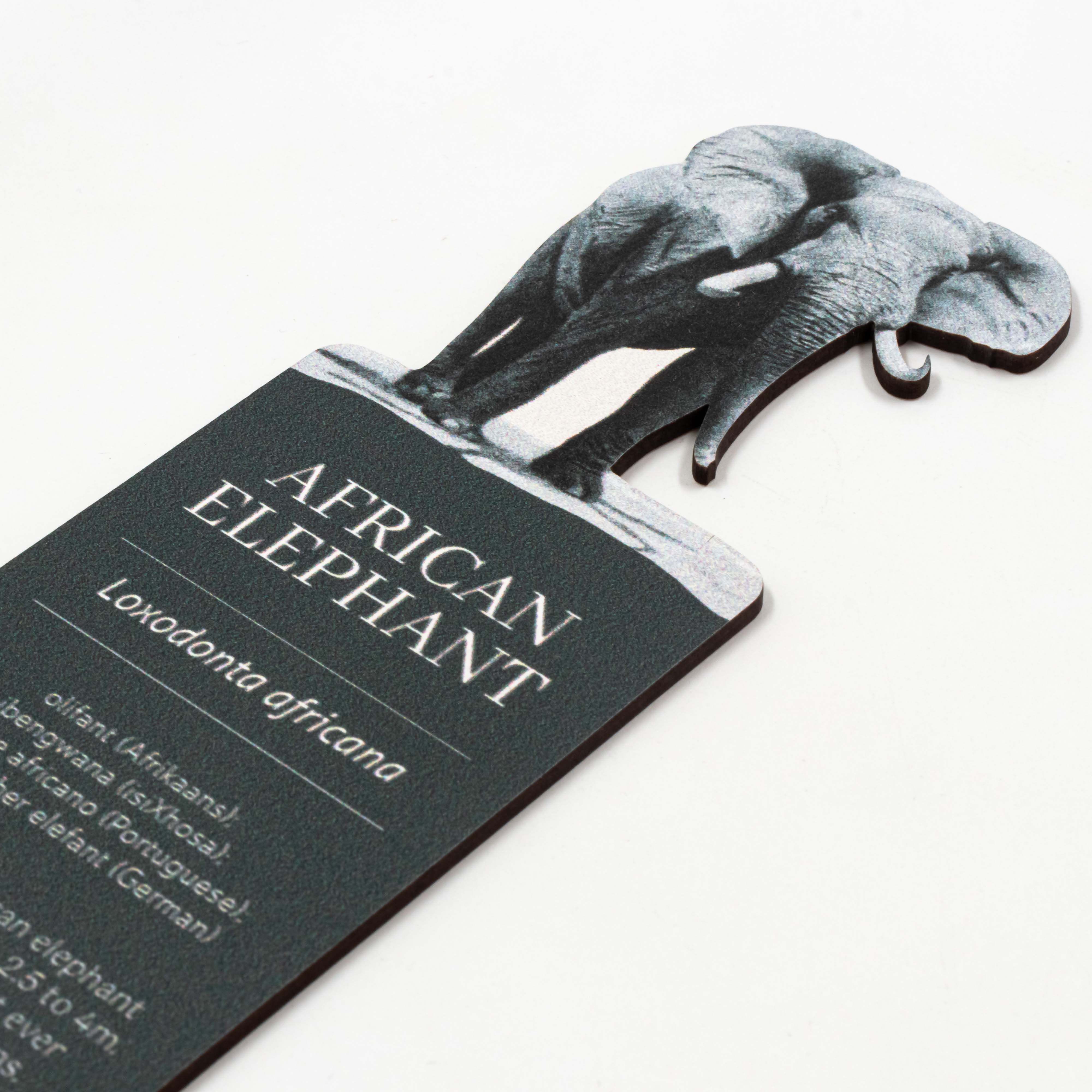 African Elephant Wooden Bookmark