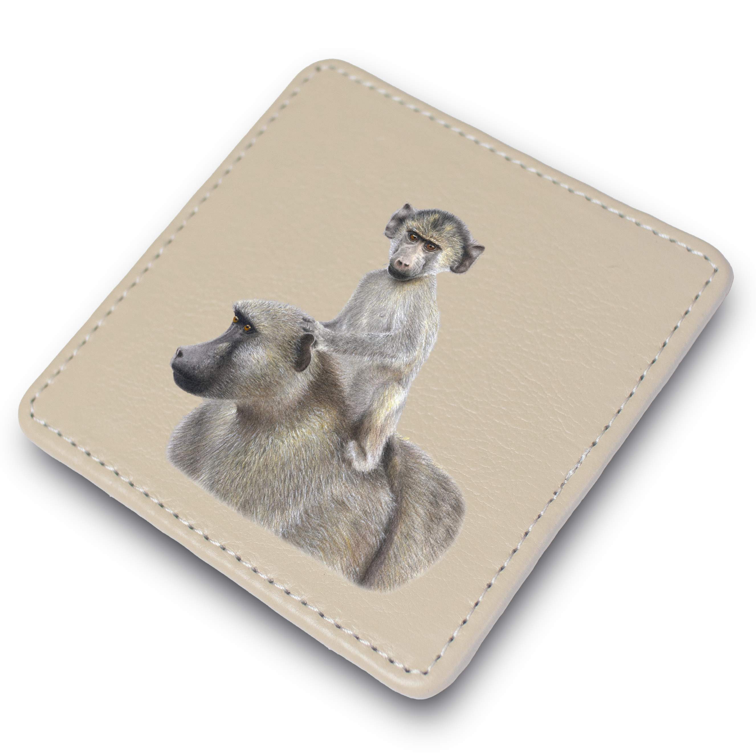 Baboon Leather Coaster