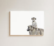 Mother and Baby Baboon drawing on canvas by South African wildlife artist Matthew Bell