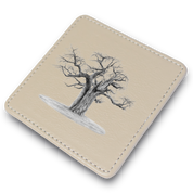 African Baobab Tree Leather Coaster