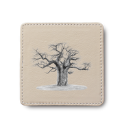 African Baobab Tree Leather Coaster