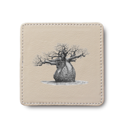 African Baobab Tree Leather Coaster