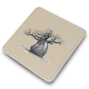 African Baobab Tree Leather Coaster