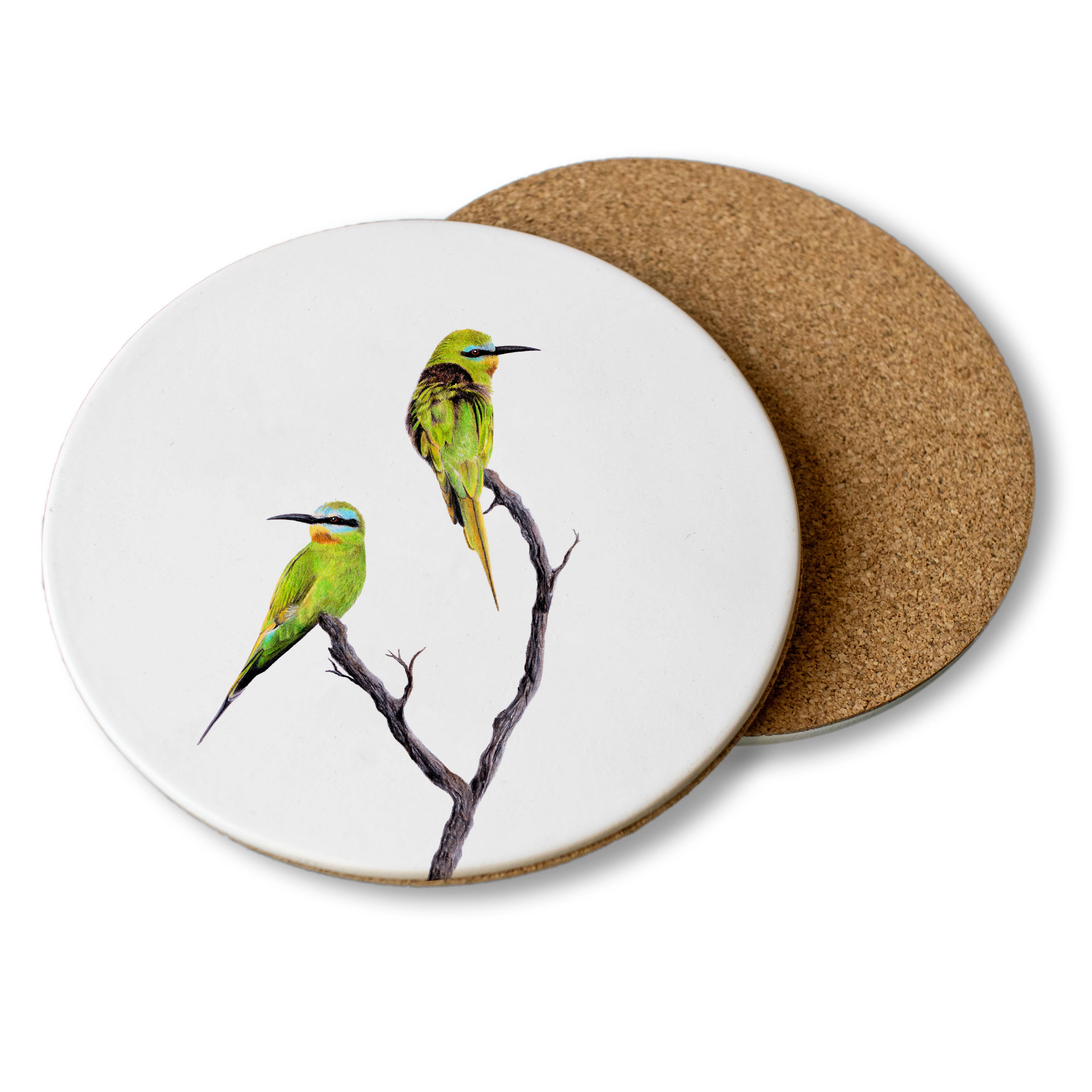 Blue Cheeked Bee Eater Wooden Coaster - BCBE