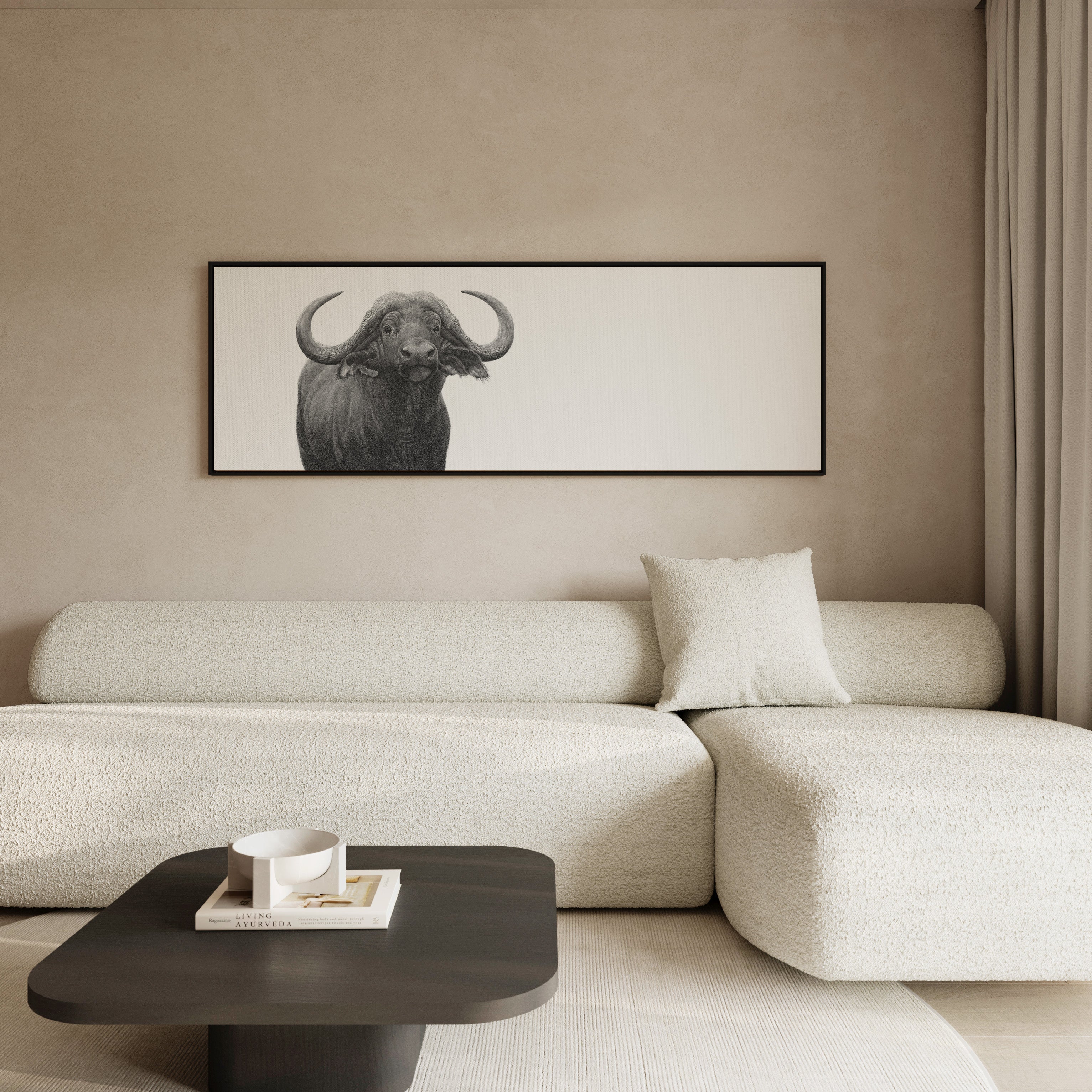 Buffalo Bull Panorama