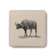 Buffalo leather coaster by South African wildlife artist Matthew Bell