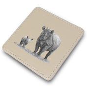 Black Rhino Leather Coaster