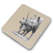 Black Rhino Leather Coaster