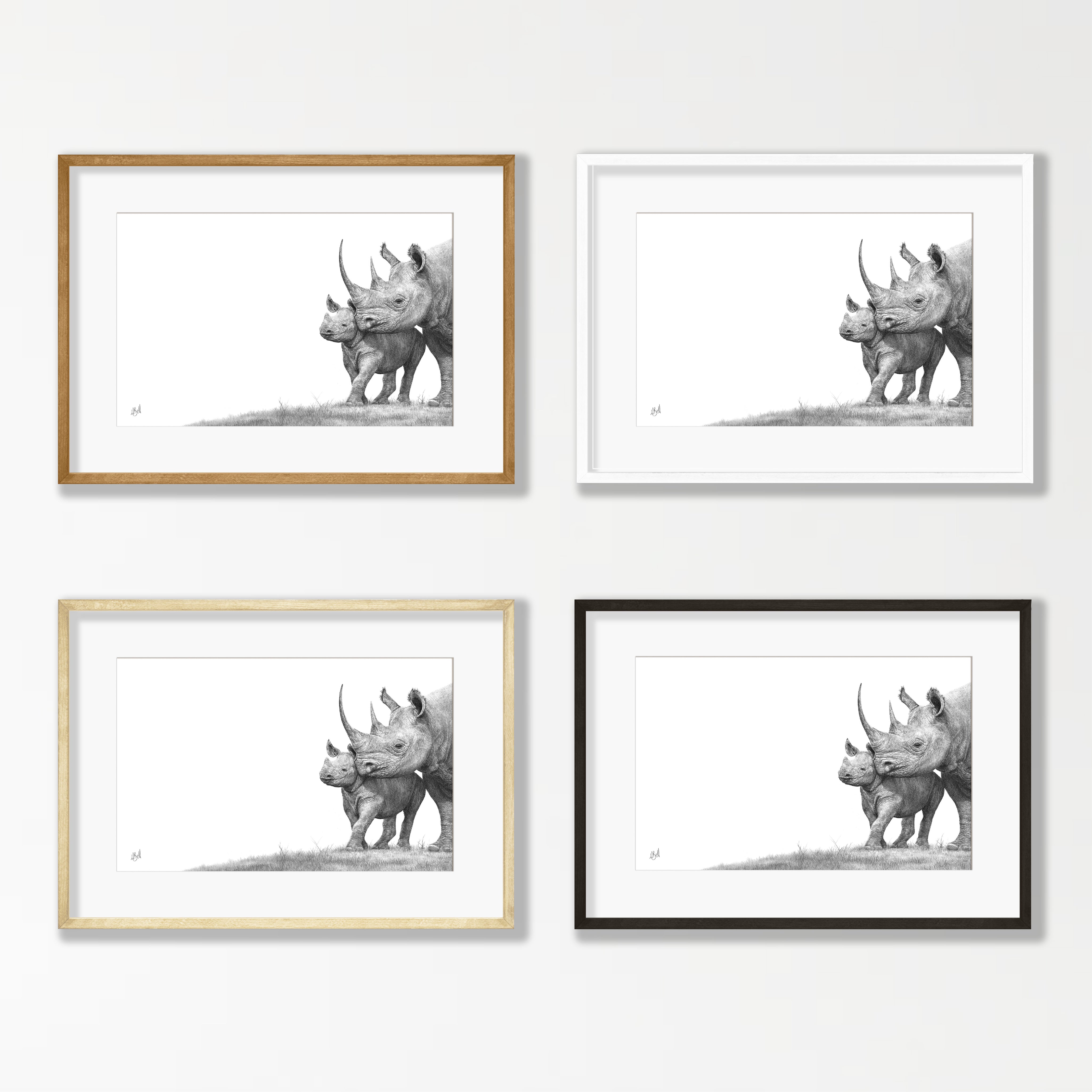 Black Rhino Mother and Calf - BR4