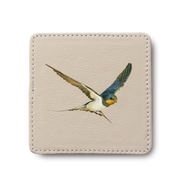 Barn Swallow Bird leather coaster by South African wildlife artist Matthew Bell