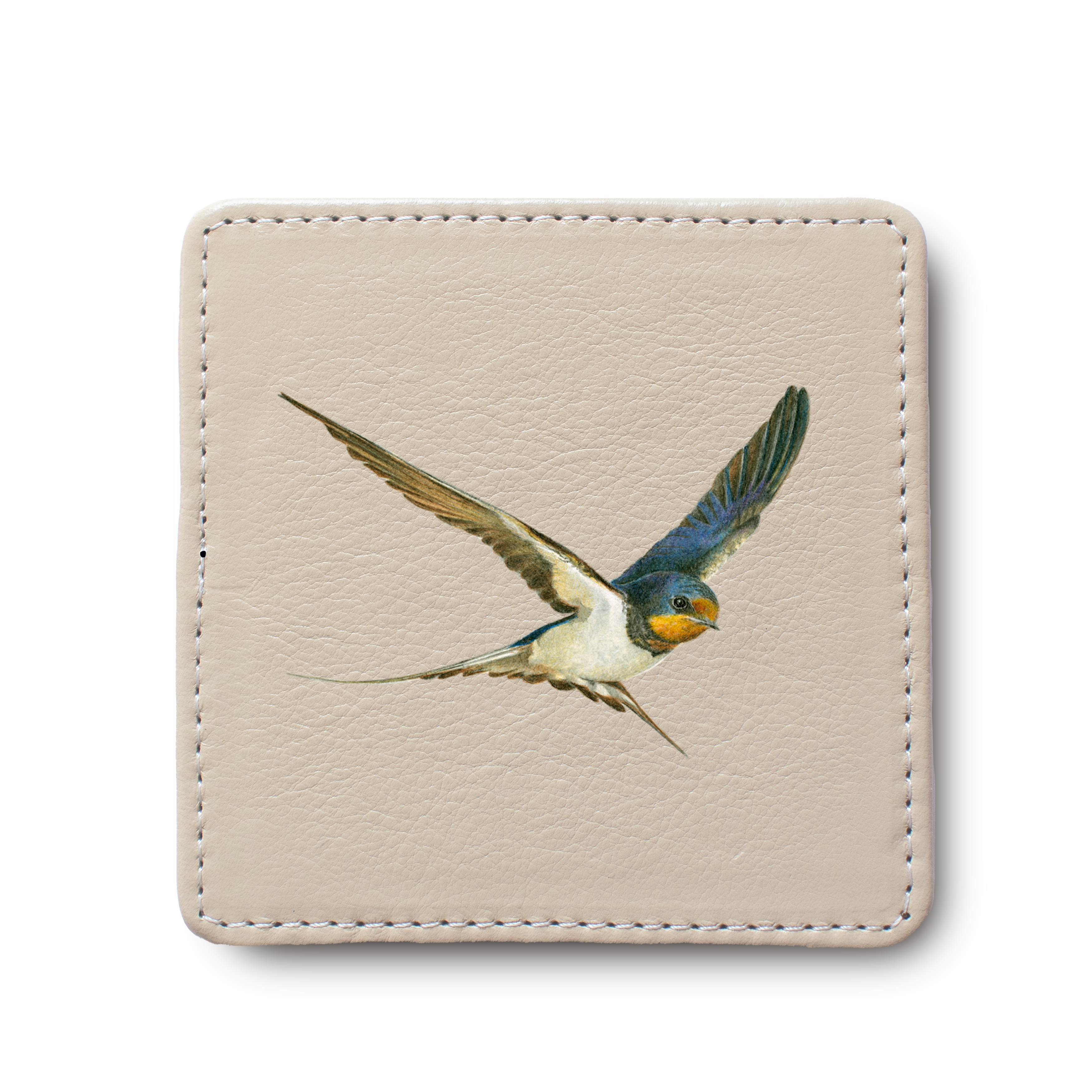 Barn Swallow Bird leather coaster by South African wildlife artist Matthew Bell