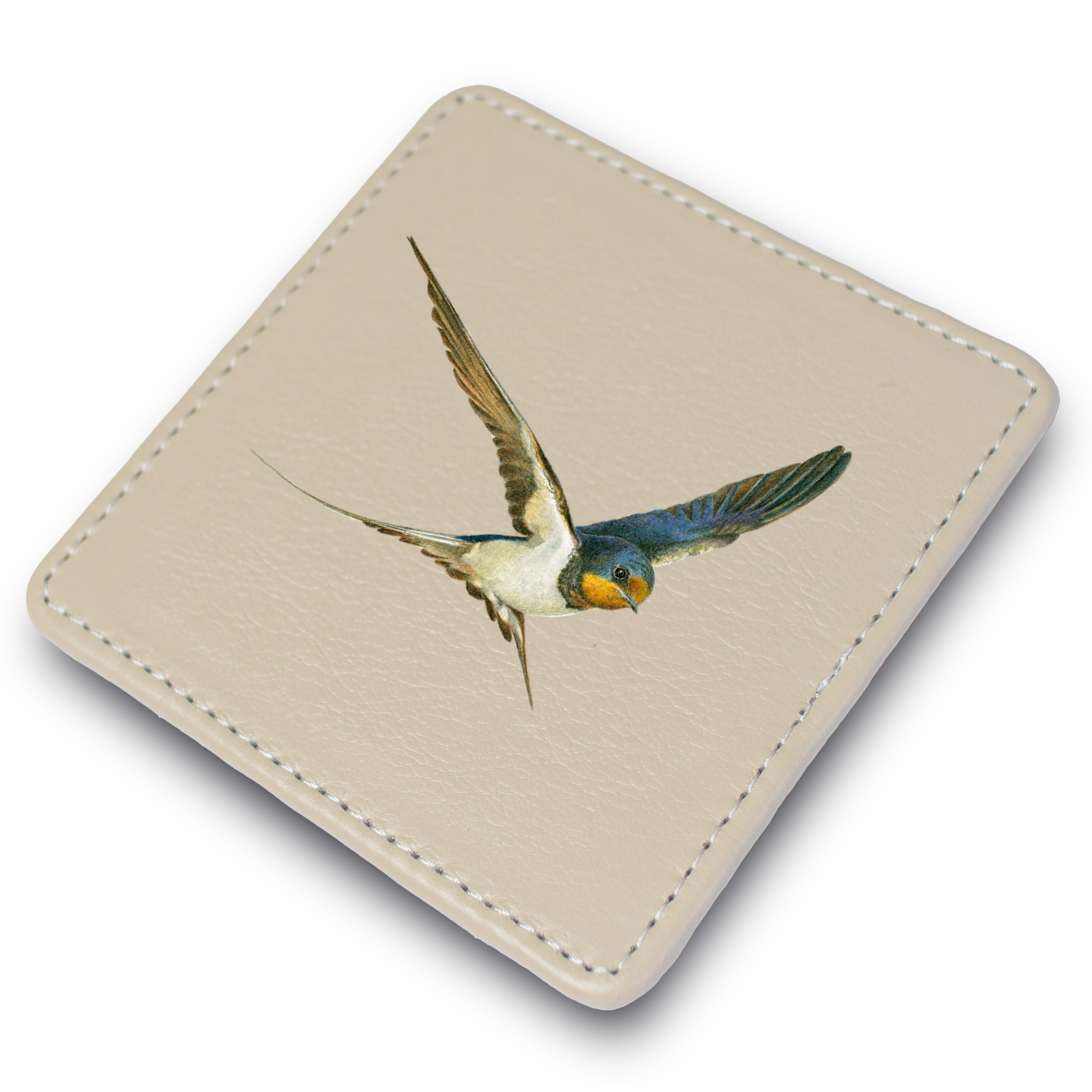 Barn Swallow Leather Coaster