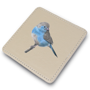 Blue Waxbill Leather Coaster