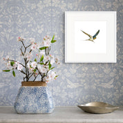 Barn Swallow original artwork in frame on the wall