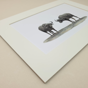 Buffaloes African wildlife artwork by South African pencil artist Matthew Bell