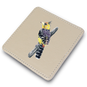 Crested Barbet Leather Coaster