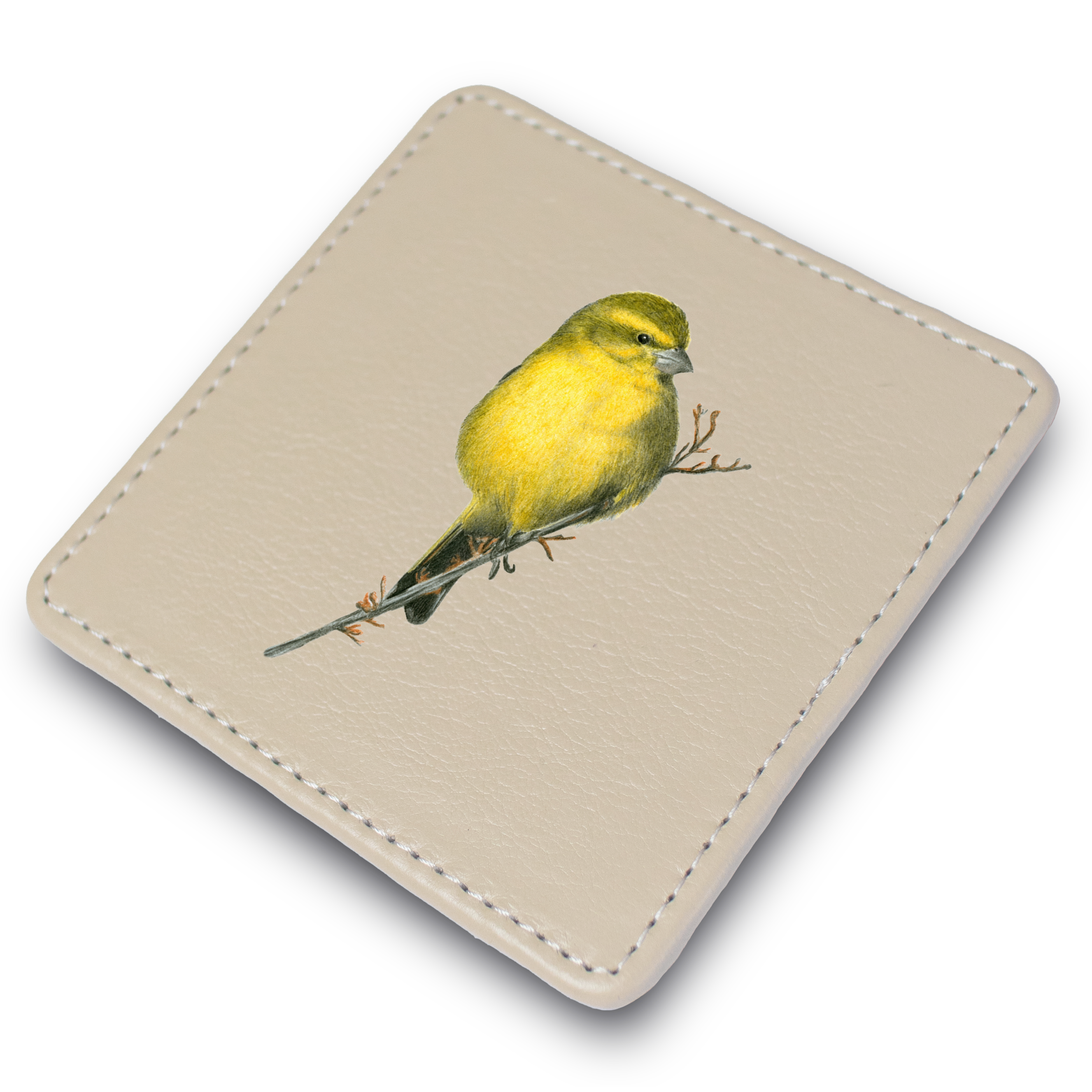 Cape Canary Leather Coaster
