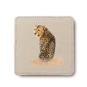Cheetah leather coaster by South African wildlife artist Matthew Bell