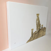 Cheetah mother with cubs in the Serengeti Tanzania canvas art print