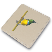 Collared Sunbird Leather Coaster