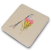 Cape Sugarbird Leather Coaster