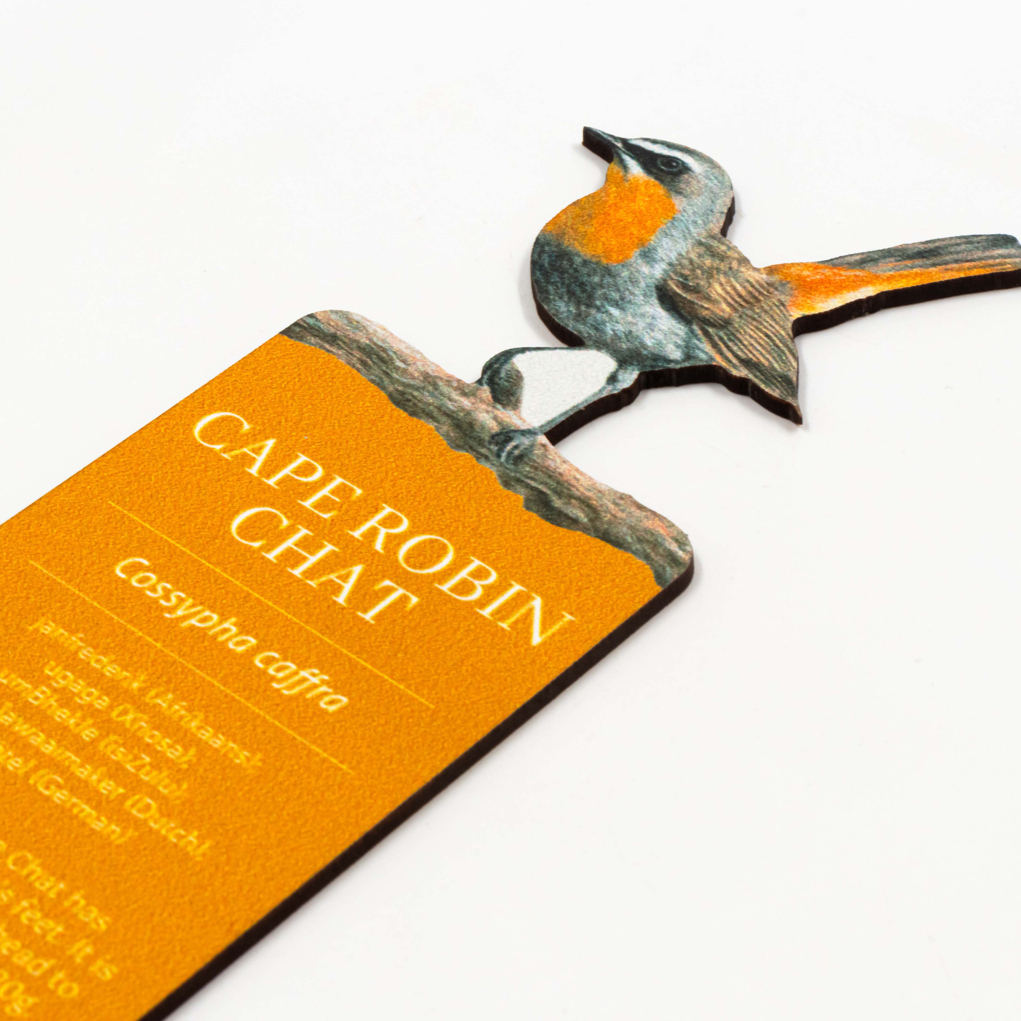 Cape Robin Chat Wooden Bookmark