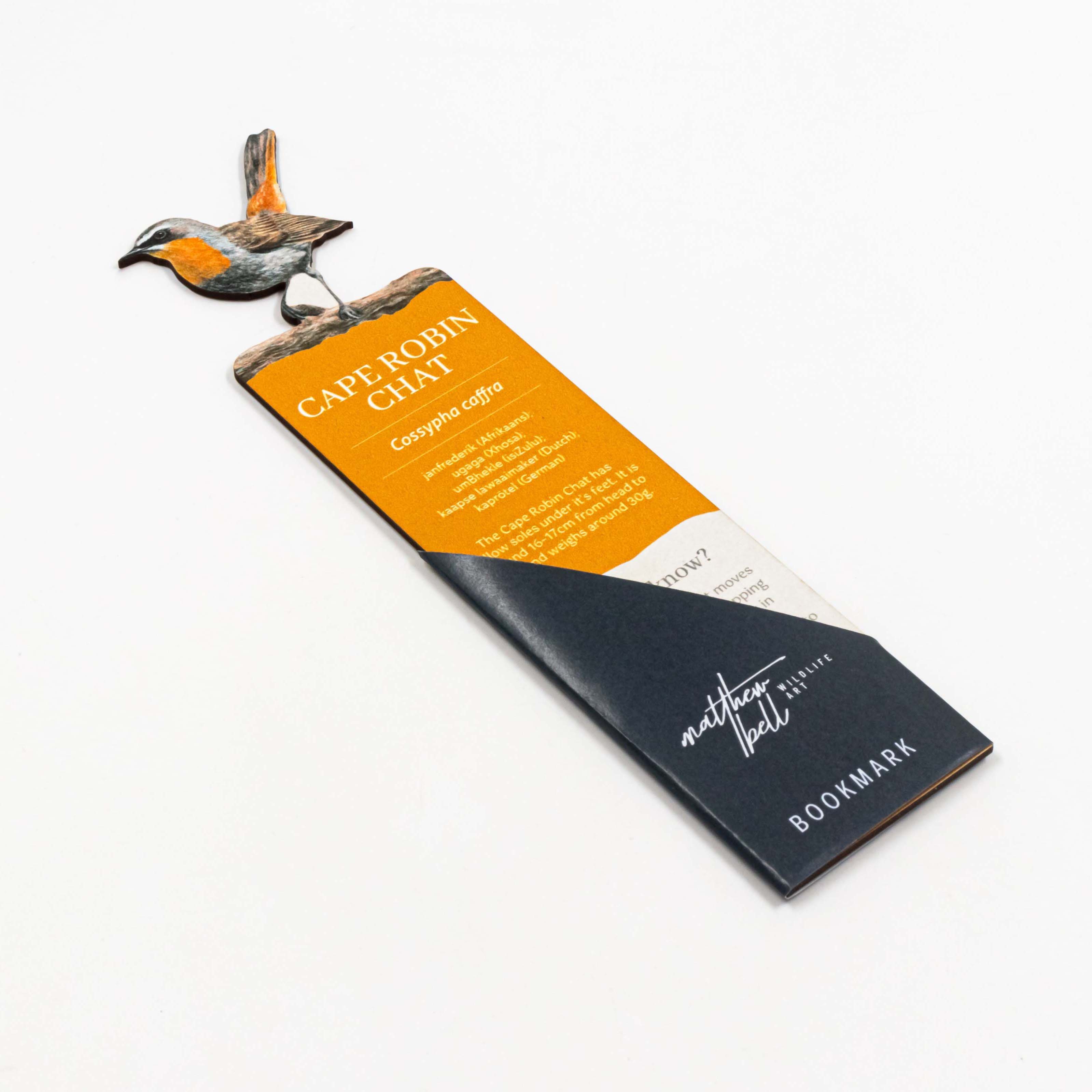 Cape Robin Chat Wooden Bookmark