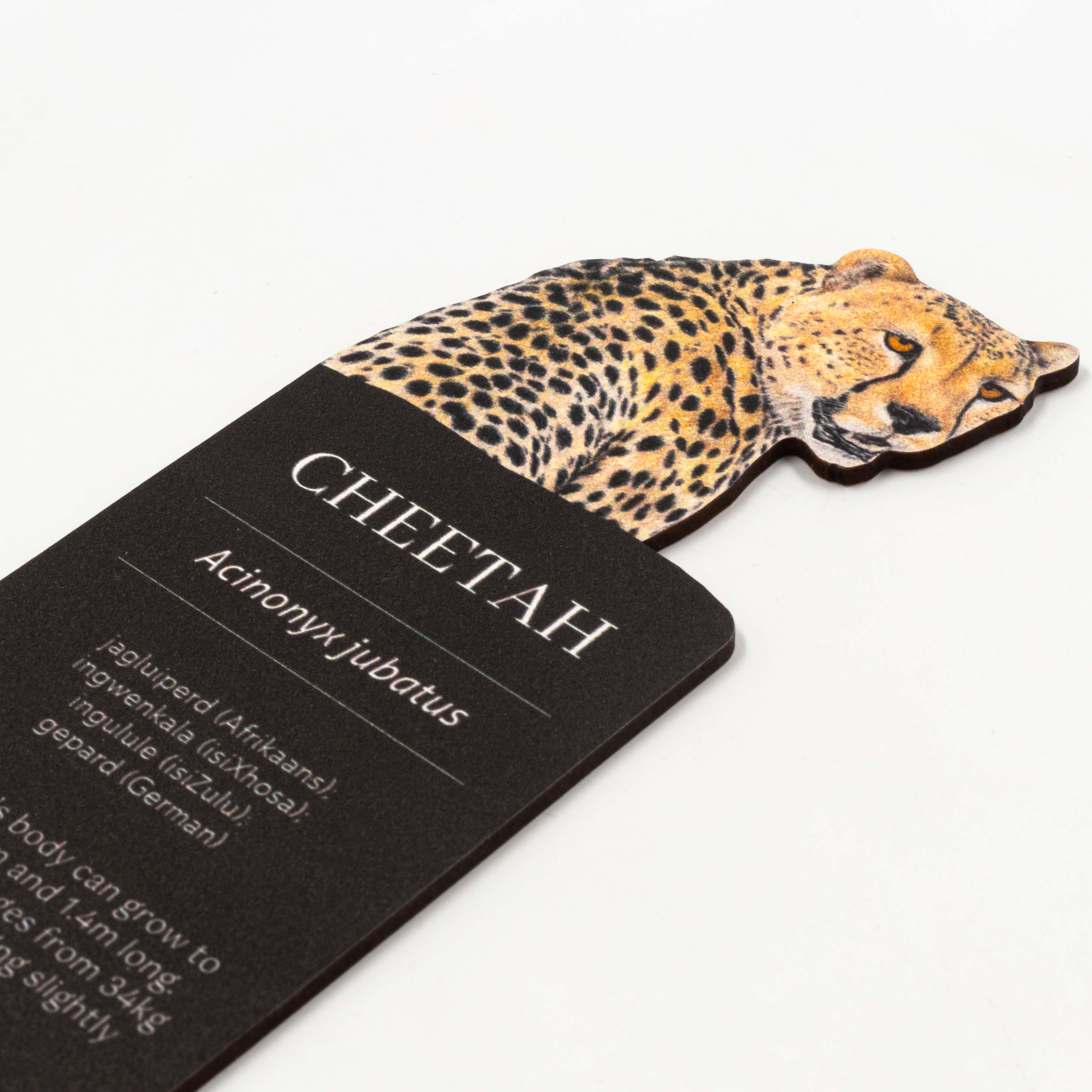 Cheetah Wooden Bookmark