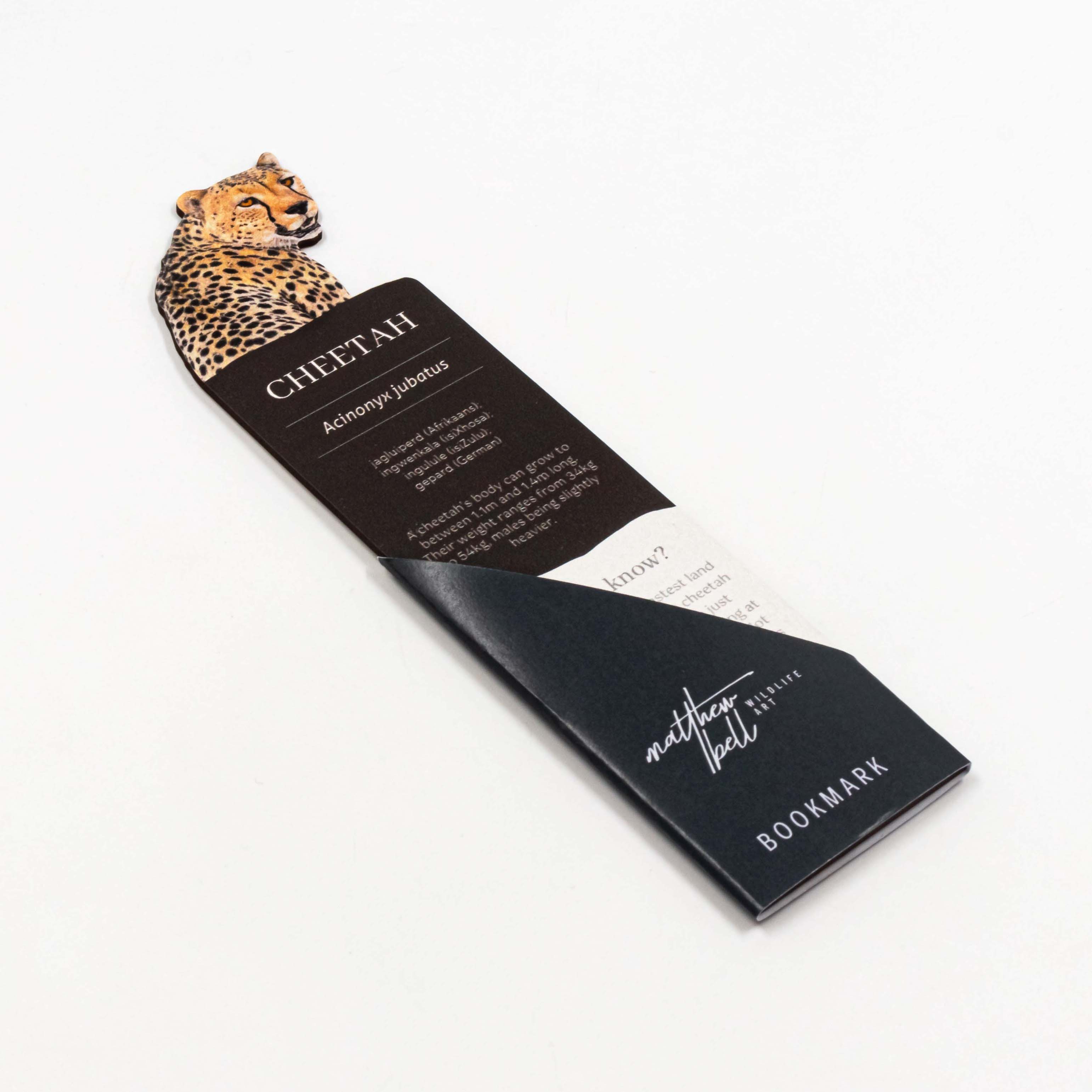 Cheetah Wooden Bookmark