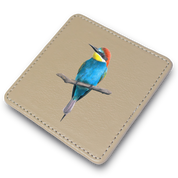 European Bee Eater Leather Coaster