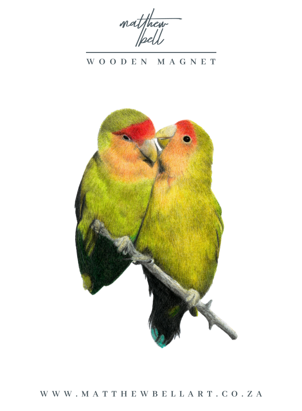 Rosy Faced Lovebirds Magnet - RFL