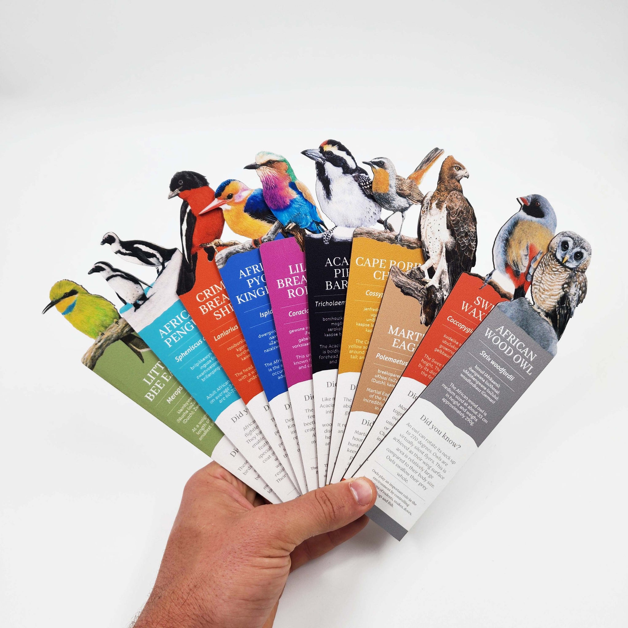 Premium quality South African birds wooden bookmarks