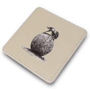 Dung Beetle Leather Coaster