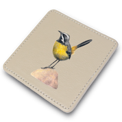 Drakensberg Rockjumper Leather Coaster
