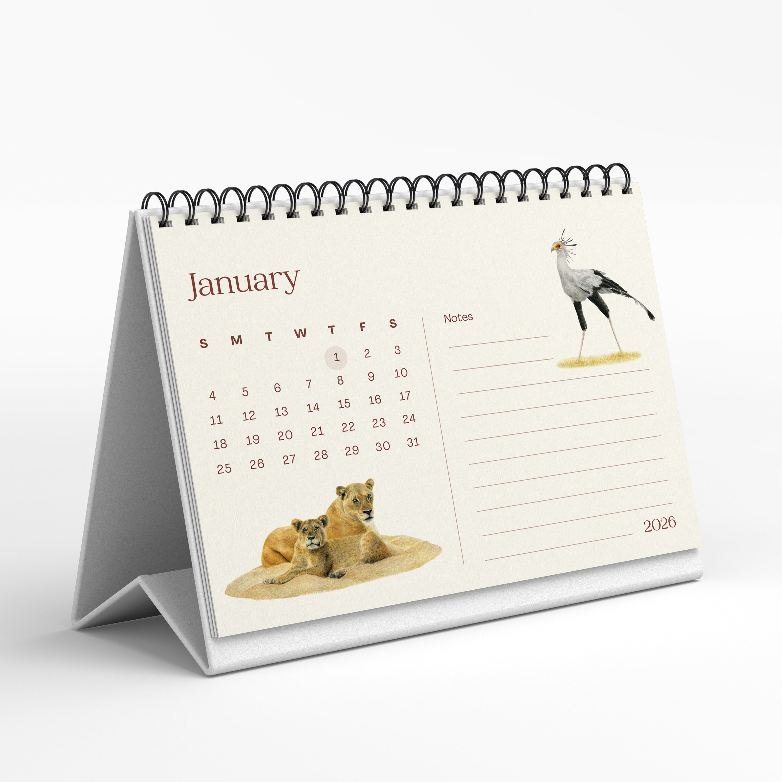Calendar with January 2020 on a white background