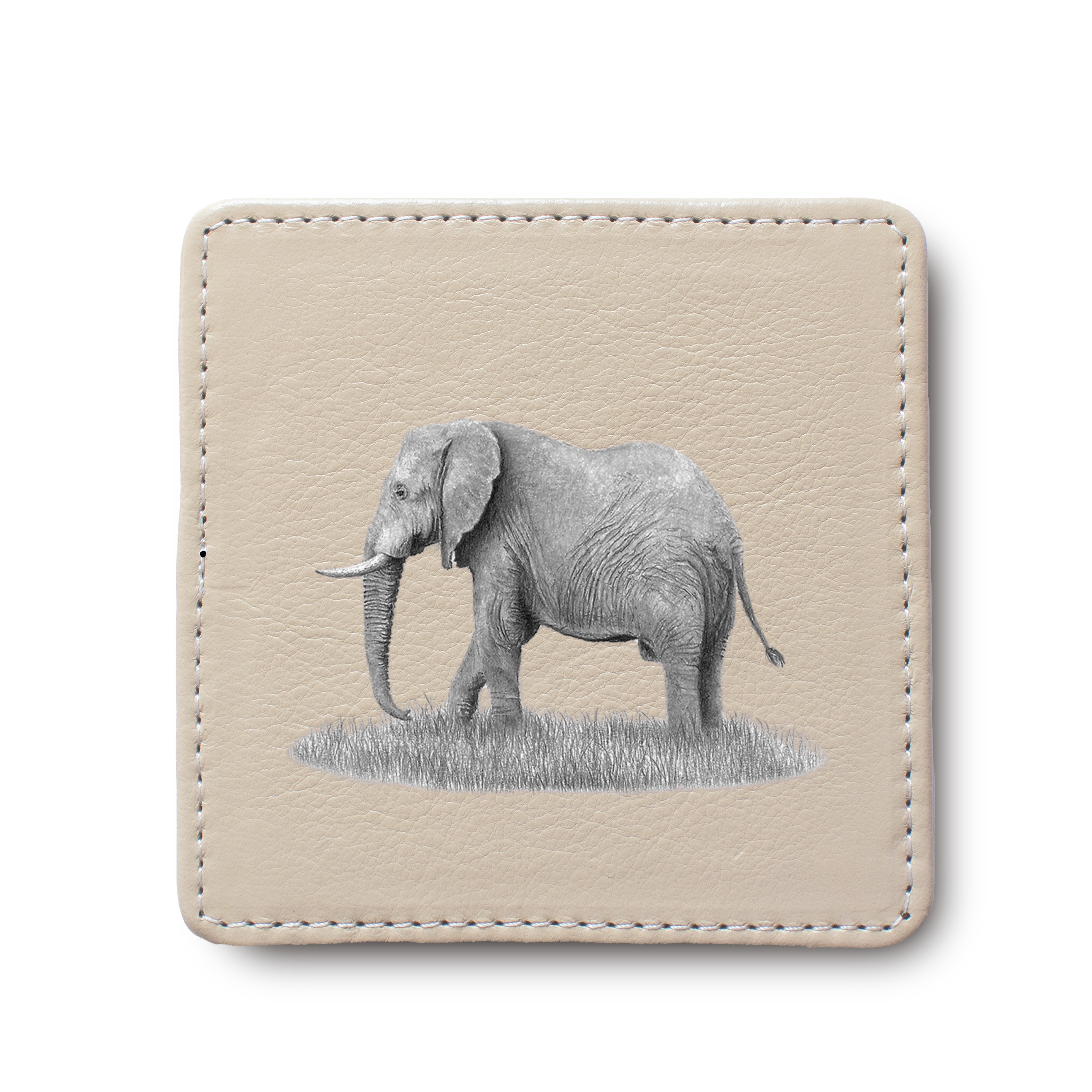 Elephant leather coaster by South African wildlife artist Matthew Bell