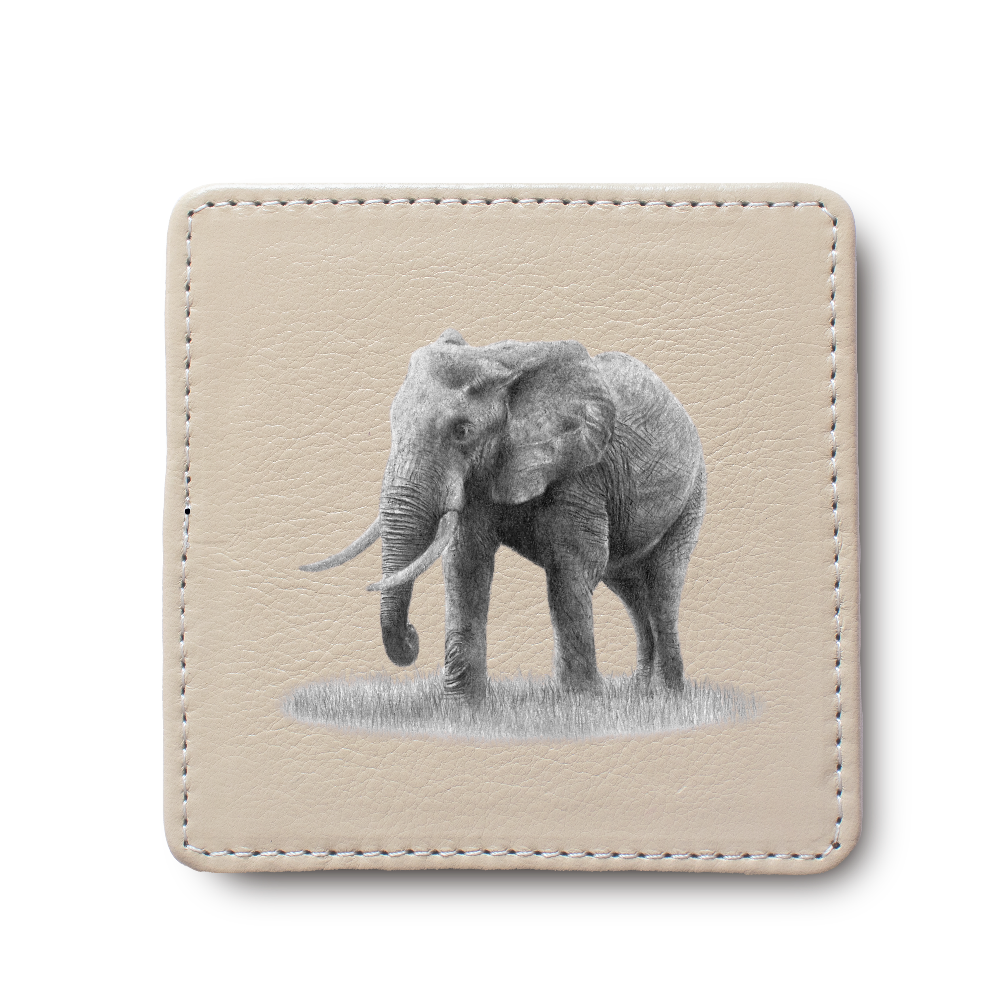 Elephant leather coaster by South African wildlife artist Matthew Bell