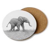 Baby Elephant Wooden Coaster - E14